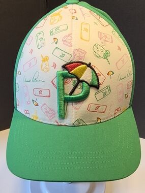 Puma Arnold Palmer Green White Patterned Golf Hat Interior Signature